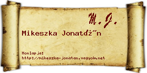 Mikeszka Jonatán névjegykártya